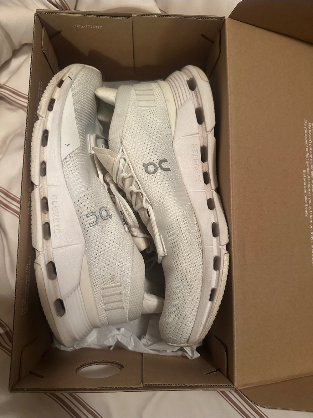 On cloud size 9- price reflects stain on left shoe